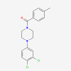 molecular formula C18H18Cl2N2O B4703207 1-(3,4-dichlorophenyl)-4-(4-methylbenzoyl)piperazine 