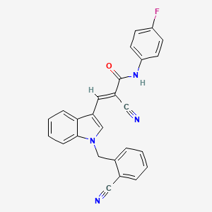 2-cyano-3-[1-(2-cyanobenzyl)-1H-indol-3-yl]-N-(4-fluorophenyl)acrylamide
