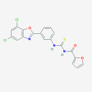 molecular formula C19H11Cl2N3O3S B470322 N-[[3-(5,7-dichloro-1,3-benzoxazol-2-yl)phenyl]carbamothioyl]furan-2-carboxamide CAS No. 445416-78-4
