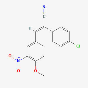 molecular formula C16H11ClN2O3 B4703222 2-(4-chlorophenyl)-3-(4-methoxy-3-nitrophenyl)acrylonitrile 