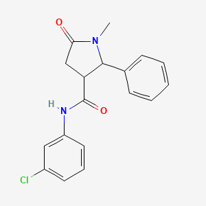 molecular formula C18H17ClN2O2 B4703223 N-(3-chlorophenyl)-1-methyl-5-oxo-2-phenyl-3-pyrrolidinecarboxamide 