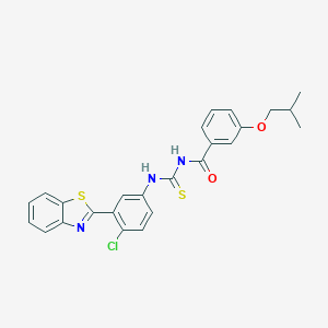 molecular formula C25H22ClN3O2S2 B470324 N-[3-(1,3-benzothiazol-2-yl)-4-chlorophenyl]-N'-(3-isobutoxybenzoyl)thiourea CAS No. 665013-12-7