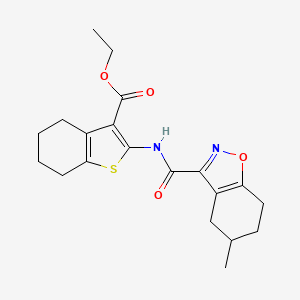 molecular formula C20H24N2O4S B4703258 ethyl 2-{[(5-methyl-4,5,6,7-tetrahydro-1,2-benzisoxazol-3-yl)carbonyl]amino}-4,5,6,7-tetrahydro-1-benzothiophene-3-carboxylate 