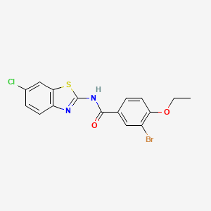 molecular formula C16H12BrClN2O2S B4703266 3-bromo-N-(6-chloro-1,3-benzothiazol-2-yl)-4-ethoxybenzamide 