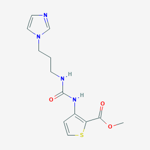 molecular formula C13H16N4O3S B4703271 methyl 3-[({[3-(1H-imidazol-1-yl)propyl]amino}carbonyl)amino]-2-thiophenecarboxylate 