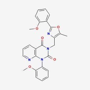 molecular formula C26H22N4O5 B4703286 1-(2-methoxyphenyl)-3-{[2-(2-methoxyphenyl)-5-methyl-1,3-oxazol-4-yl]methyl}pyrido[2,3-d]pyrimidine-2,4(1H,3H)-dione 