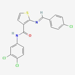 2-[(4-chlorobenzylidene)amino]-N-(3,4-dichlorophenyl)-3-thiophenecarboxamide