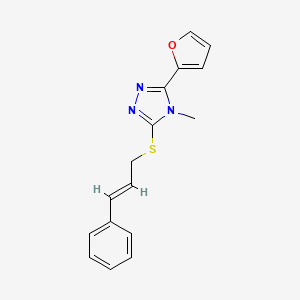 molecular formula C16H15N3OS B4703309 3-(2-furyl)-4-methyl-5-[(3-phenyl-2-propen-1-yl)thio]-4H-1,2,4-triazole CAS No. 577694-07-6