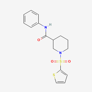 molecular formula C16H18N2O3S2 B4703372 N-phenyl-1-(2-thienylsulfonyl)-3-piperidinecarboxamide 
