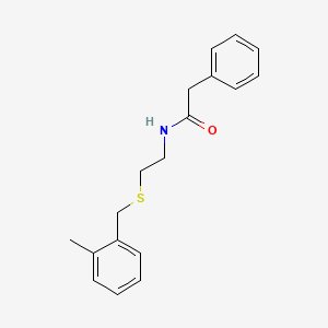 molecular formula C18H21NOS B4703373 N-{2-[(2-methylbenzyl)thio]ethyl}-2-phenylacetamide 