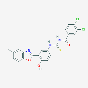 molecular formula C22H15Cl2N3O3S B470338 3,4-dichloro-N-{[4-hydroxy-3-(5-methyl-1,3-benzoxazol-2-yl)phenyl]carbamothioyl}benzamide CAS No. 665013-13-8