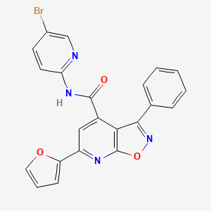 molecular formula C22H13BrN4O3 B4703381 N-(5-bromo-2-pyridinyl)-6-(2-furyl)-3-phenylisoxazolo[5,4-b]pyridine-4-carboxamide 