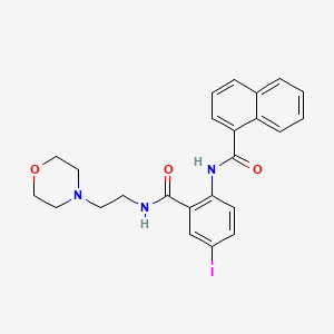 molecular formula C24H24IN3O3 B4703415 N-[4-iodo-2-({[2-(4-morpholinyl)ethyl]amino}carbonyl)phenyl]-1-naphthamide 