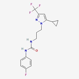 N-{3-[5-cyclopropyl-3-(trifluoromethyl)-1H-pyrazol-1-yl]propyl}-N'-(4-fluorophenyl)urea