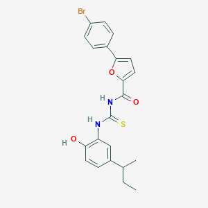 molecular formula C22H21BrN2O3S B470343 5-(4-bromophenyl)-N-{[5-(butan-2-yl)-2-hydroxyphenyl]carbamothioyl}furan-2-carboxamide CAS No. 445417-07-2