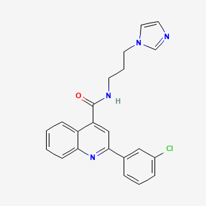 molecular formula C22H19ClN4O B4703434 2-(3-chlorophenyl)-N-[3-(1H-imidazol-1-yl)propyl]-4-quinolinecarboxamide 