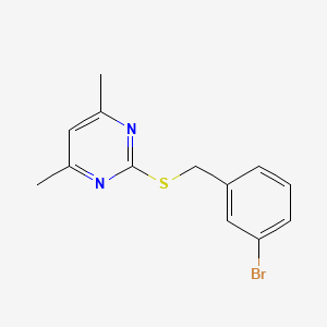 molecular formula C13H13BrN2S B4703443 2-[(3-bromobenzyl)thio]-4,6-dimethylpyrimidine 