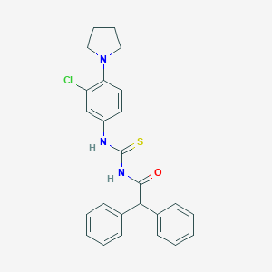 molecular formula C25H24ClN3OS B470345 N-[3-chloro-4-(1-pyrrolidinyl)phenyl]-N'-(diphenylacetyl)thiourea CAS No. 445417-13-0