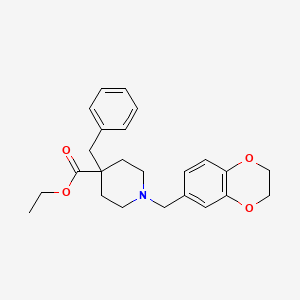 ethyl 4-benzyl-1-(2,3-dihydro-1,4-benzodioxin-6-ylmethyl)-4-piperidinecarboxylate