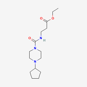 ethyl N-[(4-cyclopentyl-1-piperazinyl)carbonyl]-beta-alaninate