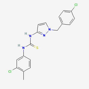 molecular formula C18H16Cl2N4S B4703517 N-[1-(4-chlorobenzyl)-1H-pyrazol-3-yl]-N'-(3-chloro-4-methylphenyl)thiourea 