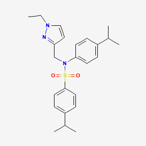 molecular formula C24H31N3O2S B4703559 N-[(1-ethyl-1H-pyrazol-3-yl)methyl]-4-isopropyl-N-(4-isopropylphenyl)benzenesulfonamide 