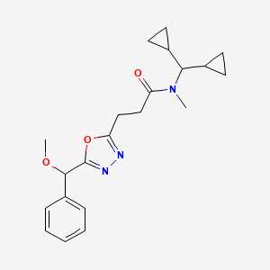 N-(dicyclopropylmethyl)-3-{5-[methoxy(phenyl)methyl]-1,3,4-oxadiazol-2-yl}-N-methylpropanamide
