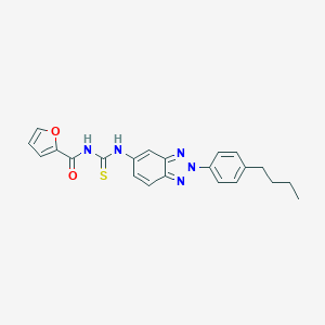 molecular formula C22H21N5O2S B470357 N-[[2-(4-butylphenyl)benzotriazol-5-yl]carbamothioyl]furan-2-carboxamide CAS No. 445417-99-2