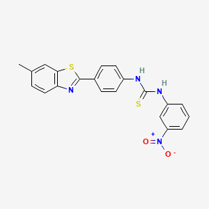 molecular formula C21H16N4O2S2 B4703606 N-[4-(6-methyl-1,3-benzothiazol-2-yl)phenyl]-N'-(3-nitrophenyl)thiourea 