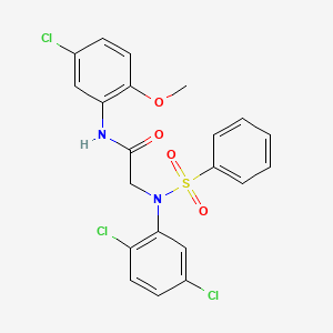 molecular formula C21H17Cl3N2O4S B4703618 N~1~-(5-chloro-2-methoxyphenyl)-N~2~-(2,5-dichlorophenyl)-N~2~-(phenylsulfonyl)glycinamide 