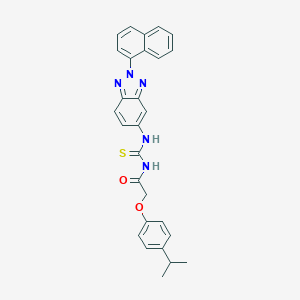 molecular formula C28H25N5O2S B470363 N-[(2-naphthalen-1-ylbenzotriazol-5-yl)carbamothioyl]-2-(4-propan-2-ylphenoxy)acetamide CAS No. 565195-50-8