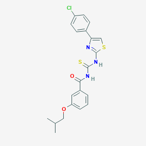 molecular formula C21H20ClN3O2S2 B470367 N-[4-(4-chlorophenyl)-1,3-thiazol-2-yl]-N'-(3-isobutoxybenzoyl)thiourea CAS No. 665013-14-9