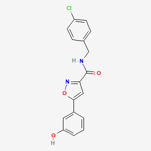 molecular formula C17H13ClN2O3 B4703679 N-(4-chlorobenzyl)-5-(3-hydroxyphenyl)-3-isoxazolecarboxamide 