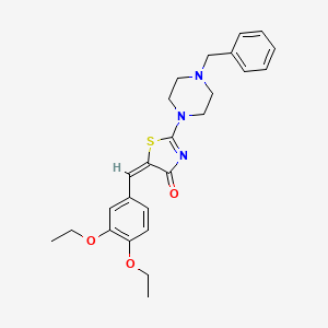 molecular formula C25H29N3O3S B4703681 2-(4-benzyl-1-piperazinyl)-5-(3,4-diethoxybenzylidene)-1,3-thiazol-4(5H)-one 