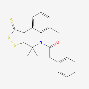 molecular formula C21H19NOS3 B4703686 4,4,6-trimethyl-5-(phenylacetyl)-4,5-dihydro-1H-[1,2]dithiolo[3,4-c]quinoline-1-thione 