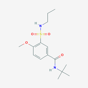 molecular formula C15H24N2O4S B4703697 N-(tert-butyl)-4-methoxy-3-[(propylamino)sulfonyl]benzamide 
