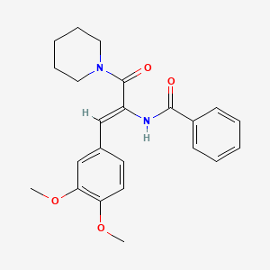 molecular formula C23H26N2O4 B4703699 N-[2-(3,4-dimethoxyphenyl)-1-(1-piperidinylcarbonyl)vinyl]benzamide 