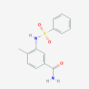 molecular formula C14H14N2O3S B4703748 4-methyl-3-[(phenylsulfonyl)amino]benzamide 