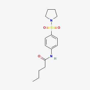 molecular formula C15H22N2O3S B4703763 N-[4-(1-pyrrolidinylsulfonyl)phenyl]pentanamide 