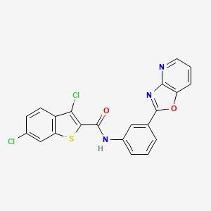 3,6-dichloro-N-(3-[1,3]oxazolo[4,5-b]pyridin-2-ylphenyl)-1-benzothiophene-2-carboxamide