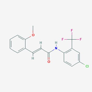 molecular formula C17H13ClF3NO2 B4703810 N-[4-chloro-2-(trifluoromethyl)phenyl]-3-(2-methoxyphenyl)acrylamide 