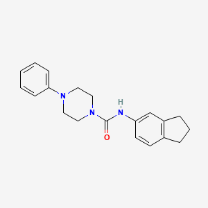 molecular formula C20H23N3O B4703832 N-(2,3-dihydro-1H-inden-5-yl)-4-phenyl-1-piperazinecarboxamide 