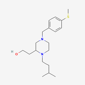 molecular formula C19H32N2OS B4703844 2-{1-(3-methylbutyl)-4-[4-(methylthio)benzyl]-2-piperazinyl}ethanol 
