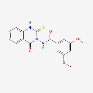 molecular formula C17H15N3O4S B4703847 N-(2-mercapto-4-oxo-3(4H)-quinazolinyl)-3,5-dimethoxybenzamide 