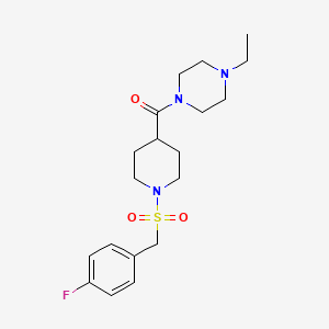 molecular formula C19H28FN3O3S B4703852 1-ethyl-4-({1-[(4-fluorobenzyl)sulfonyl]-4-piperidinyl}carbonyl)piperazine 
