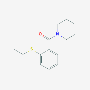 molecular formula C15H21NOS B4703868 1-[2-(isopropylthio)benzoyl]piperidine 