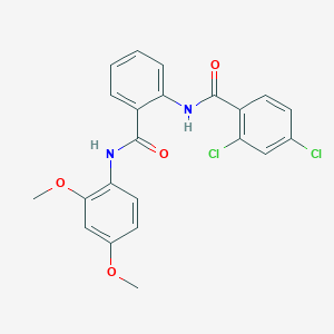 molecular formula C22H18Cl2N2O4 B4703884 2,4-dichloro-N-(2-{[(2,4-dimethoxyphenyl)amino]carbonyl}phenyl)benzamide 