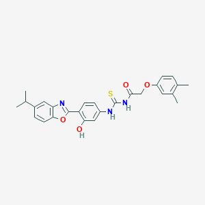 molecular formula C27H27N3O4S B470389 2-(3,4-dimethylphenoxy)-N-({3-hydroxy-4-[5-(propan-2-yl)-1,3-benzoxazol-2-yl]phenyl}carbamothioyl)acetamide 