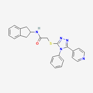 N-(2,3-dihydro-1H-inden-2-yl)-2-{[4-phenyl-5-(4-pyridinyl)-4H-1,2,4-triazol-3-yl]thio}acetamide