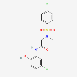 molecular formula C15H14Cl2N2O4S B4703911 N~1~-(5-chloro-2-hydroxyphenyl)-N~2~-[(4-chlorophenyl)sulfonyl]-N~2~-methylglycinamide 